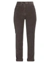 Peserico Woman Pants Dark Brown Size 8 Cotton, Elastane