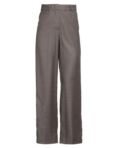Peserico Woman Pants Dark Brown Size 12 Virgin Wool, Polyamide, Metallic Fiber
