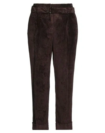 Peserico Woman Pants Dark Brown Size 12 Viscose