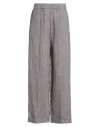 Peserico Woman Pants Dark Brown Size 2 Linen In Gray