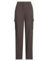 Peserico Woman Pants Dark Brown Size 6 Viscose, Virgin Wool In Brown