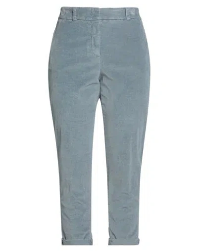 Peserico Woman Pants Grey Size 10 Cotton, Modal, Elastane In Blue