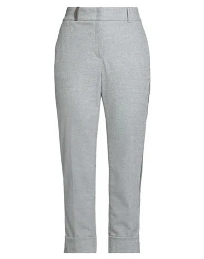Peserico Woman Pants Grey Size 10 Wool, Polyester, Viscose, Polyamide, Elastane