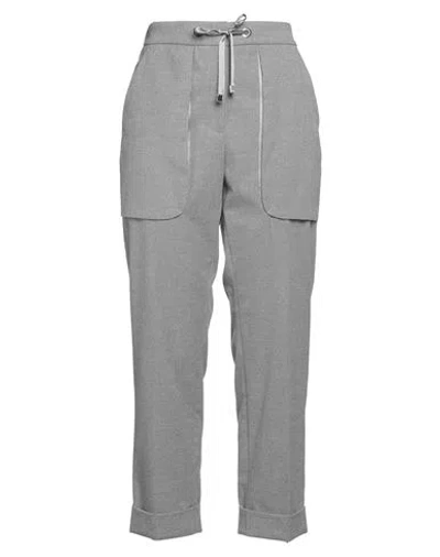 Peserico Woman Pants Grey Size 12 Polyester, Viscose, Elastane, Silk