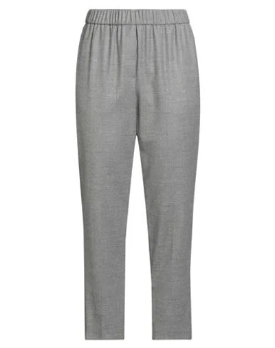 Peserico Woman Pants Grey Size 12 Virgin Wool, Cashmere, Elastane In Gray