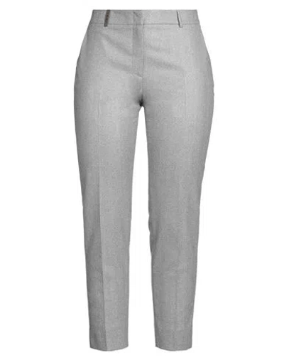 Peserico Woman Pants Grey Size 12 Virgin Wool, Polyamide, Polyester, Elastane In Grey