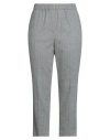 Peserico Woman Pants Grey Size 12 Wool, Polyester, Viscose, Polyamide, Elastane In Gray