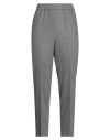 Peserico Woman Pants Grey Size 14 Virgin Wool, Cashmere, Elastane In Gray