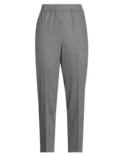 Peserico Woman Pants Grey Size 14 Virgin Wool, Cashmere, Elastane In Gray