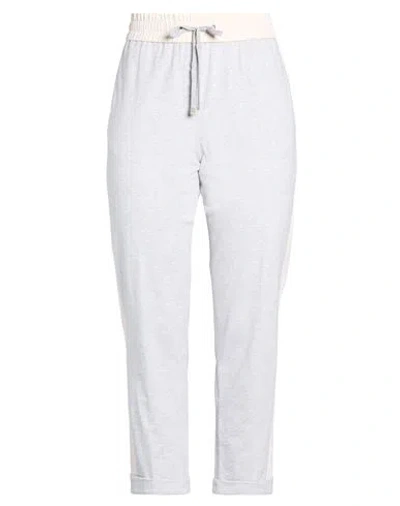 Peserico Woman Pants Grey Size 16 Cotton, Elastane In White