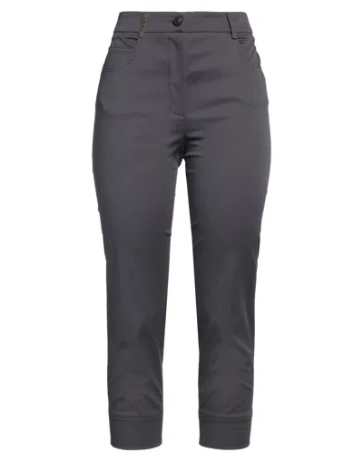 Peserico Cropped Chain-trim Straight Pants In Blu Spaziale