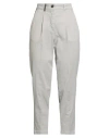 Peserico Woman Pants Grey Size 4 Cotton, Tencel, Silk, Elastane In Gray