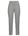 Peserico Woman Pants Grey Size 4 Virgin Wool, Elastane, Metallic Polyester In Gray