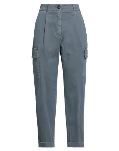Peserico Woman Pants Grey Size 6 Cotton, Elastane In Gray