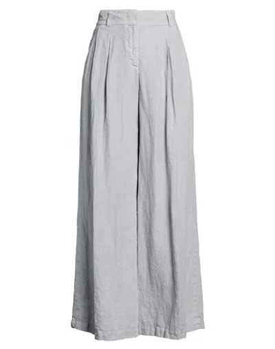 Peserico Woman Pants Grey Size 6 Linen In White