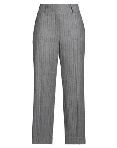 Peserico Woman Pants Grey Size 6 Virgin Wool, Elastane In Gray