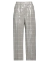 Peserico Woman Pants Grey Size 8 Linen In Grey