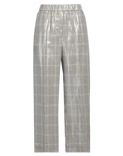 Peserico Woman Pants Grey Size 8 Linen
