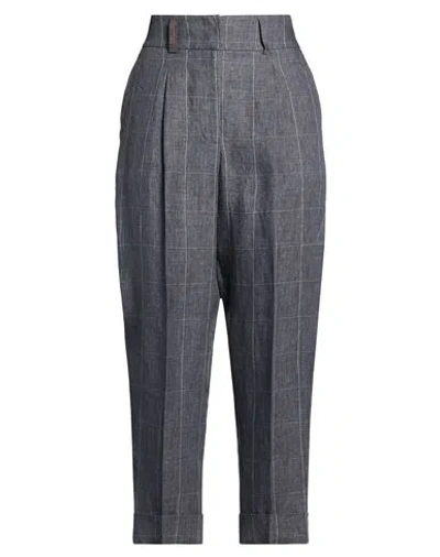 Peserico Woman Pants Grey Size 8 Linen In Gray