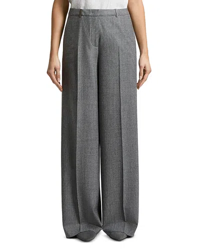 Peserico Woman Pants In Stretch Wool Viscose Lurex Micro Pied De Poule In Gray