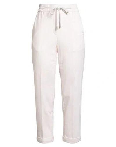 Peserico Woman Pants Ivory Size 10 Cotton, Elastane In White