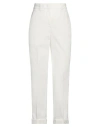 Peserico Woman Pants Ivory Size 14 Cotton, Elastane In White