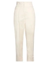Peserico Woman Pants Ivory Size 14 Cotton, Elastane In White