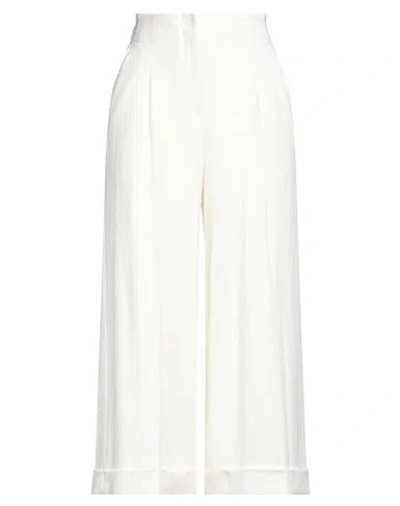 Peserico Woman Pants Ivory Size 10 Cotton, Linen, Polyamide, Elastane In White