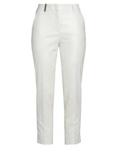 Peserico Cropped Slim-cut Trousers In White