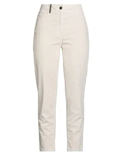 Peserico Woman Pants Ivory Size 12 Cotton, Modal, Elastane In Pink