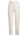 Peserico Woman Pants Ivory Size 12 Polyester, Virgin Wool, Elastane In White