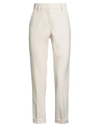 Peserico Woman Pants Ivory Size 12 Polyester, Virgin Wool, Elastane In White