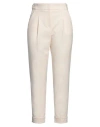 Peserico Woman Pants Ivory Size 12 Polyester, Virgin Wool, Elastane In White