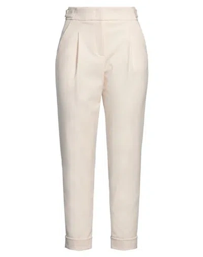 Peserico Woman Pants Ivory Size 12 Polyester, Virgin Wool, Elastane In White