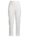 Peserico Woman Pants Ivory Size 12 Polyester, Virgin Wool, Elastane In White