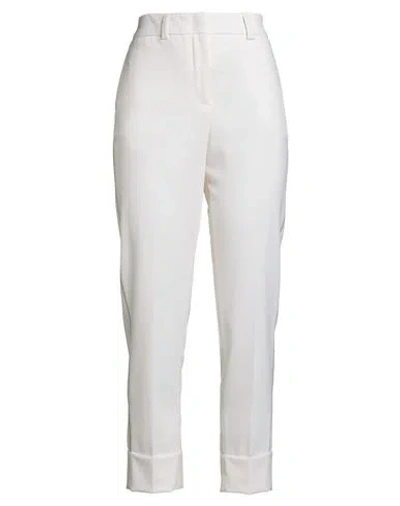 Peserico Woman Pants Ivory Size 12 Polyester, Virgin Wool, Elastane In White