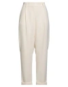 Peserico Woman Pants Ivory Size 12 Polyester In Neutral