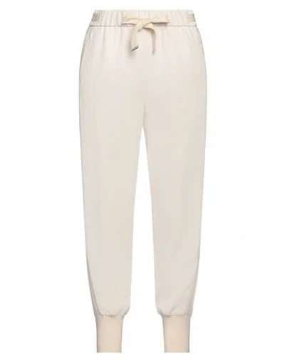 Peserico Woman Pants Ivory Size 12 Polyester In White