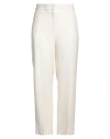 Peserico Woman Pants Ivory Size 8 Cotton, Viscose, Elastane In White