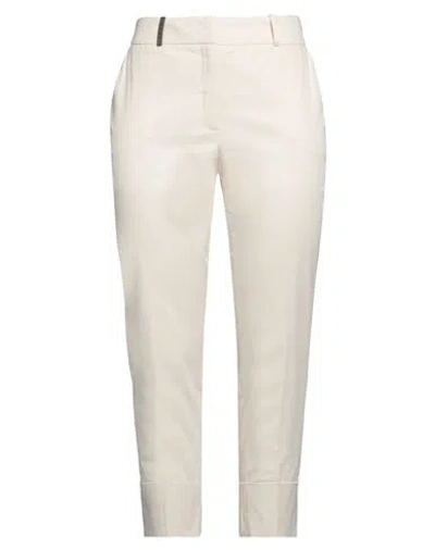 PESERICO PESERICO EASY WOMAN PANTS IVORY SIZE 12 COTTON, ELASTANE