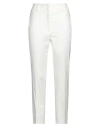 Peserico Woman Pants Ivory Size 14 Cotton, Viscose, Elastane In White