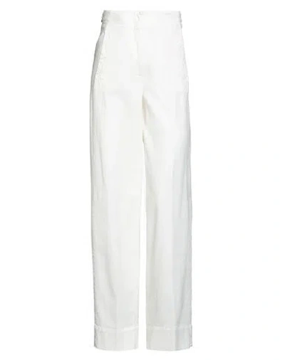 Peserico Woman Pants Ivory Size 2 Cotton, Elastane In White