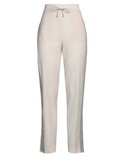 Peserico Woman Pants Ivory Size 4 Virgin Wool, Cotton In White
