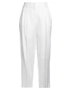 Peserico Easy Woman Pants Ivory Size 6 Linen, Viscose, Elastane In White