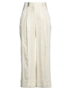 Peserico Woman Pants Ivory Size 6 Linen, Viscose In White