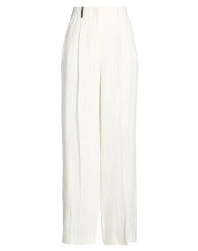Peserico Woman Pants Ivory Size 6 Linen In White