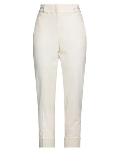 Peserico Woman Pants Ivory Size 6 Virgin Wool, Viscose, Polyamide, Elastane In White