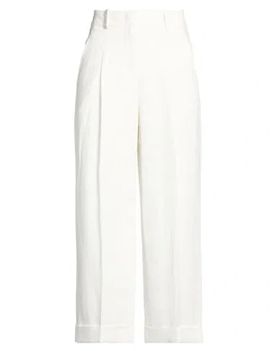 Peserico Woman Pants Ivory Size 6 Viscose, Linen In White