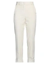 PESERICO PESERICO WOMAN PANTS IVORY SIZE 8 COTTON, VISCOSE, ELASTANE