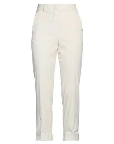 Peserico Woman Pants Ivory Size 8 Cotton, Viscose, Elastane In White